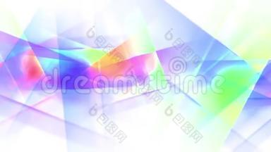 旋转的抽象水晶几何画彩虹无缝回环动画新品质艺术快乐